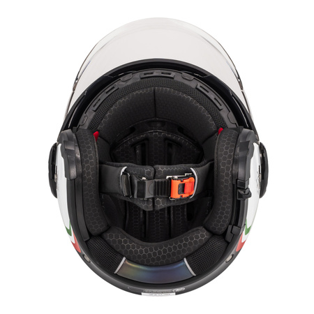 KASK MOTOCYKLOWY NZI RINGWAY 2 DUO SKYLINE BLACK WHITE ITALY S