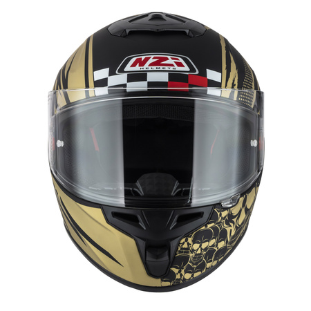 KASK MOTOCYKLOWY NZI TRENDY STREAM FLAG BLACK GOLD MATT L
